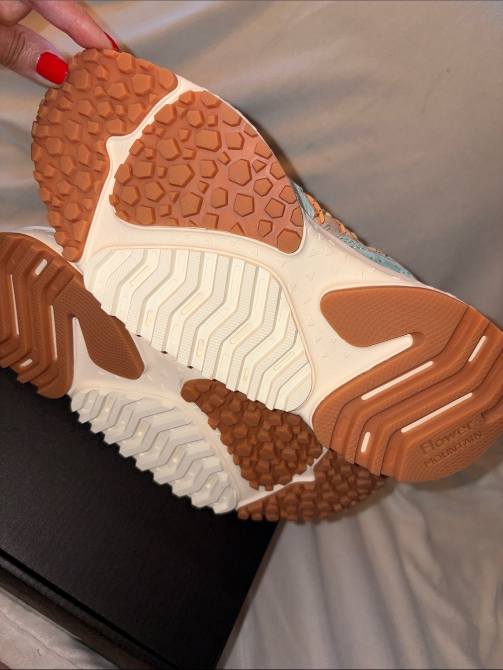 NWT Flower Mountain YAMABUSHI WOMAN Suede and fabric sneakers - Mentos/Sand Pale - Picture 15 of 15